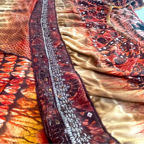 Lane Bryant 18/20 Sleeveless Boho Top with Layered Ruffle Front Metallic Accents - Picture 2 of 9